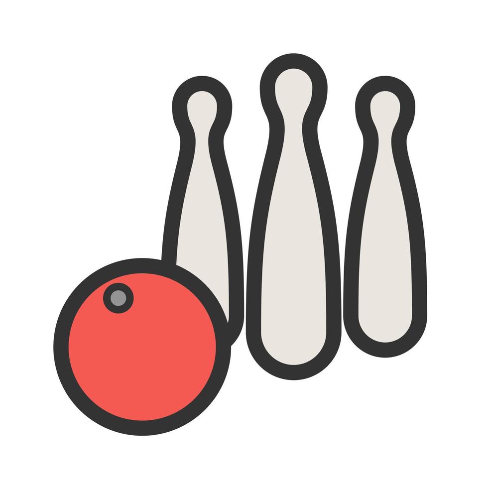 Bowling Filled Line Icon vector