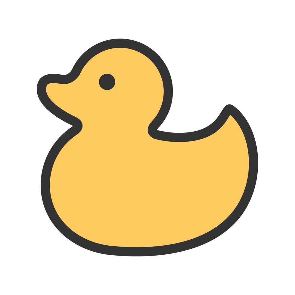 Duckling Filled Line Icon vector