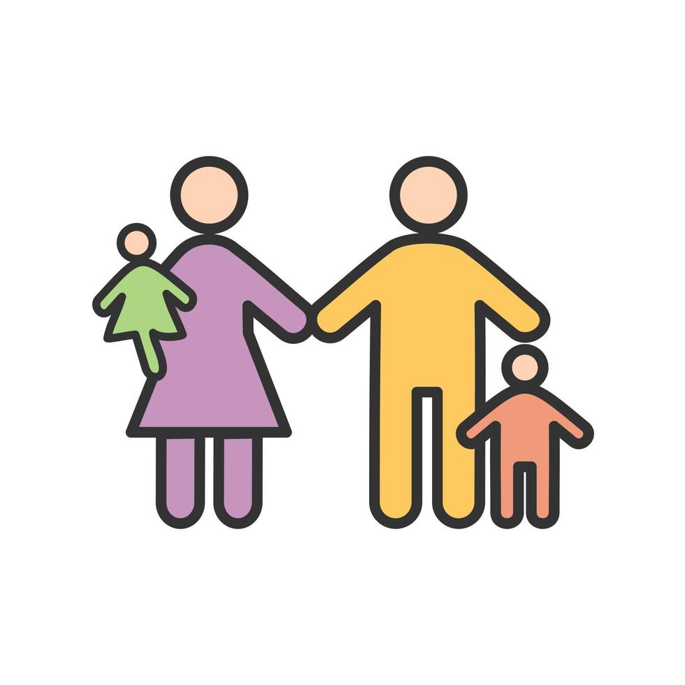 Family Filled Line Icon vector