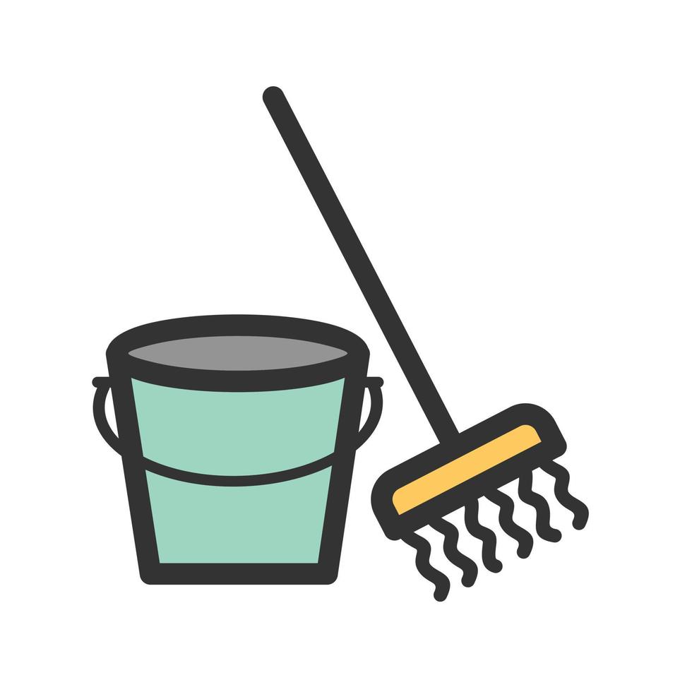 Mopping Filled Line Icon vector