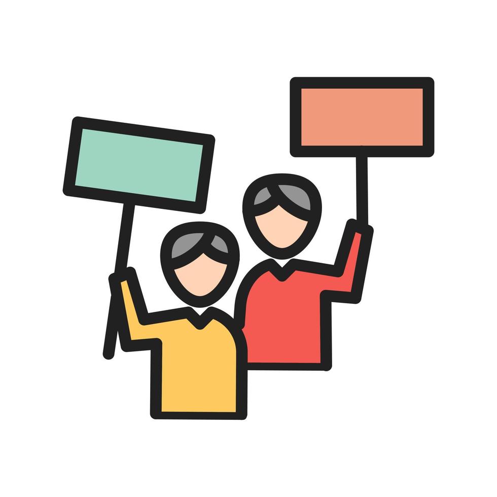 Protest Filled Line Icon vector