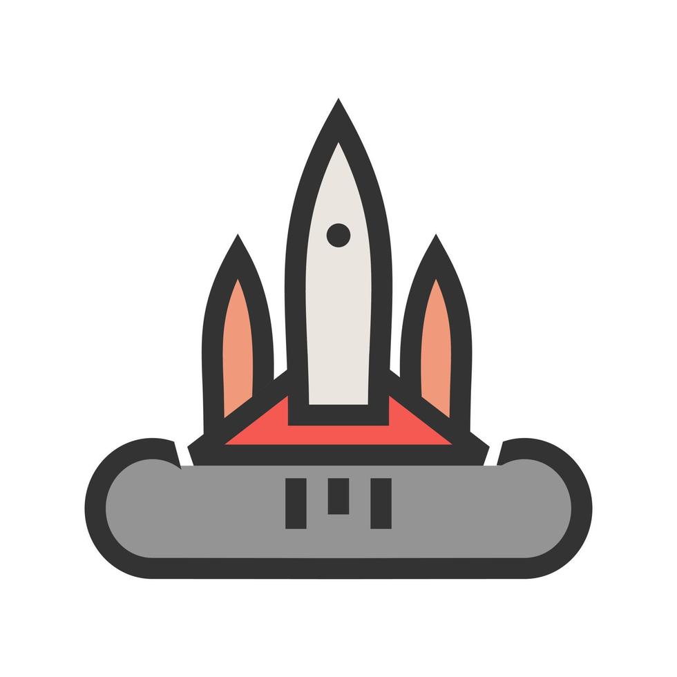 Rocket Launched Filled Line Icon vector