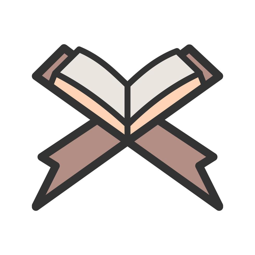 Holy Quran Filled Line Icon vector
