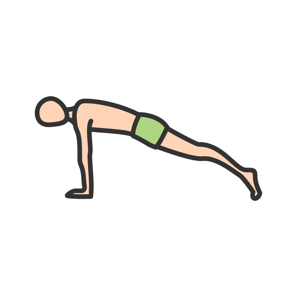 Plank Pose Filled Line Icon vector
