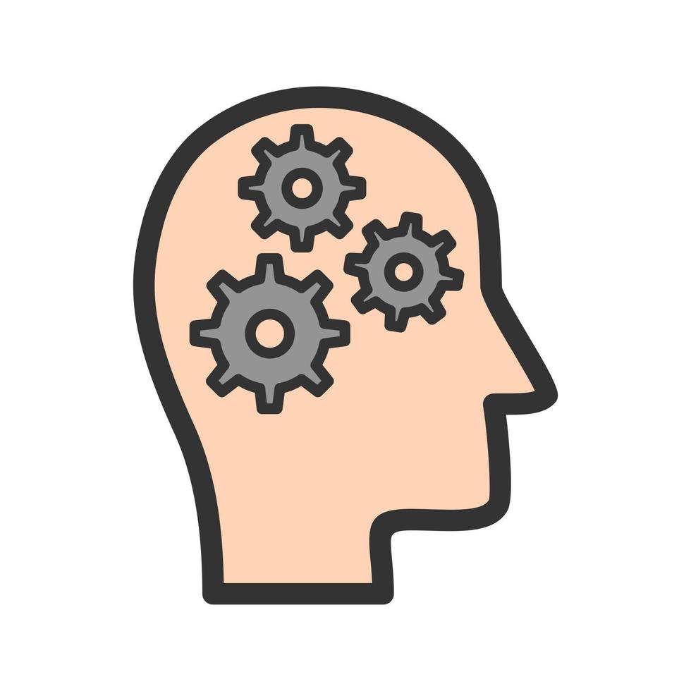 Thought Process Filled Line Icon vector