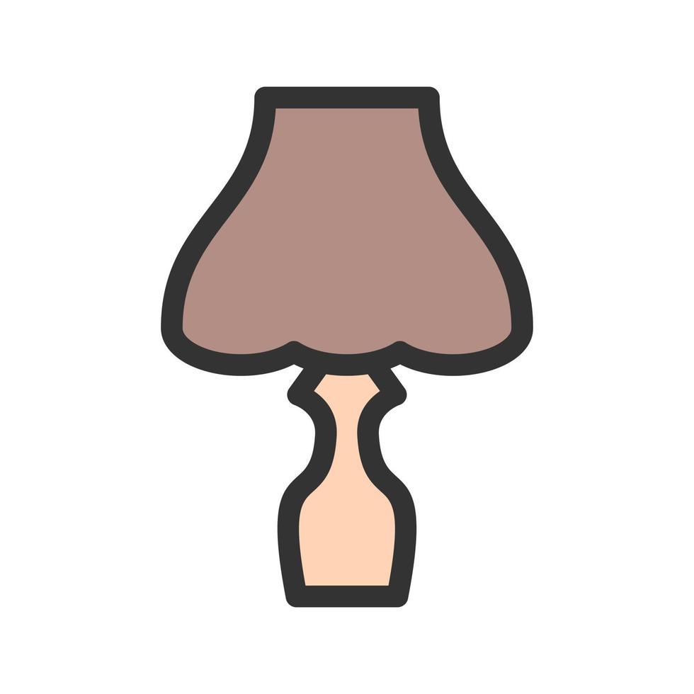 Table Lamp Filled Line Icon vector