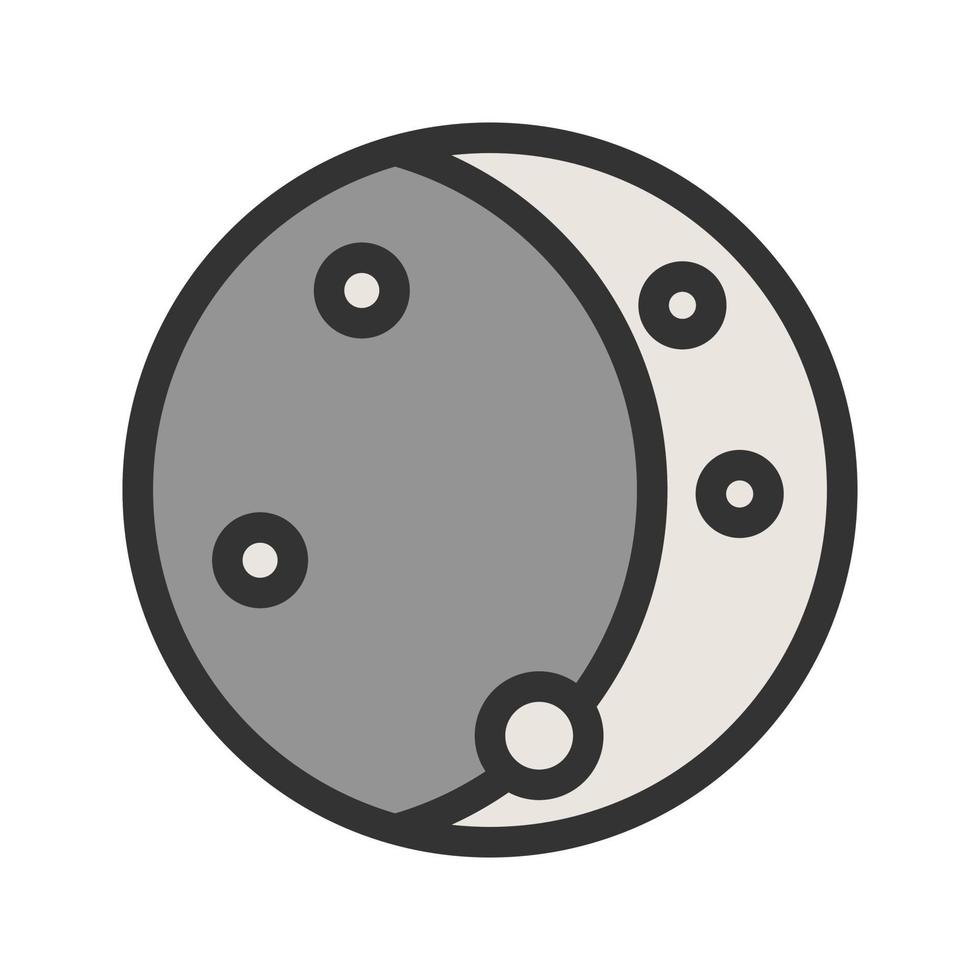 icono de línea llena de luna vector