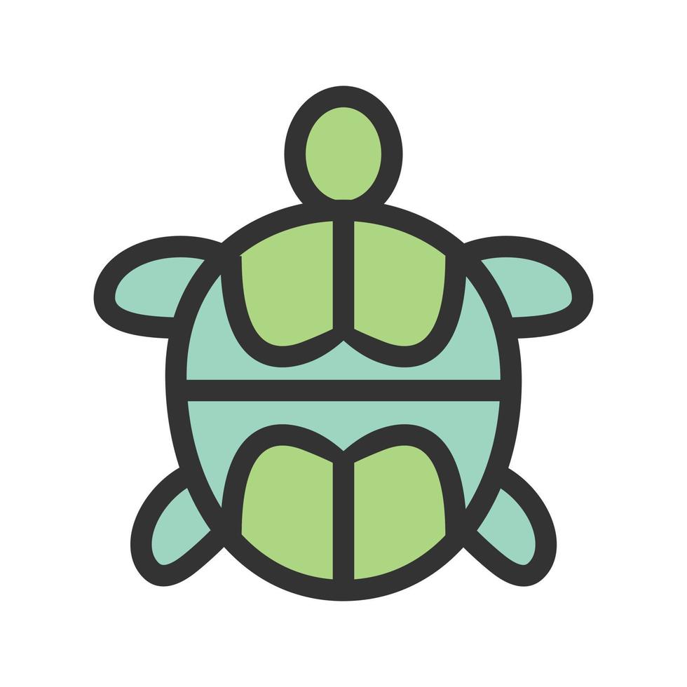 icono de línea llena de tortuga mascota vector