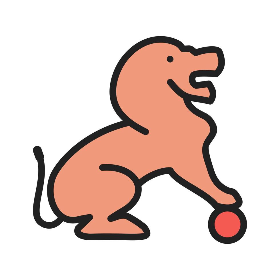 Lion Performing Filled Line Icon vector