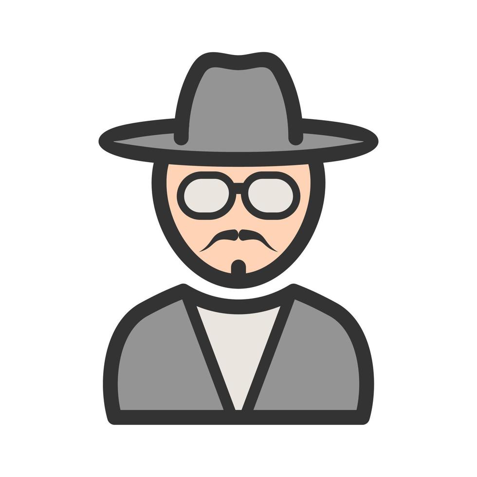 Hipster Man in Shades Filled Line Icon vector