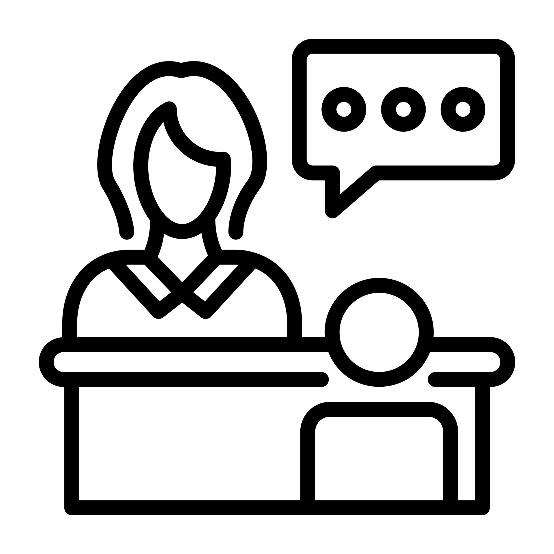 Office receptionist, line icon in editable style 8644610 Vector Art at ...