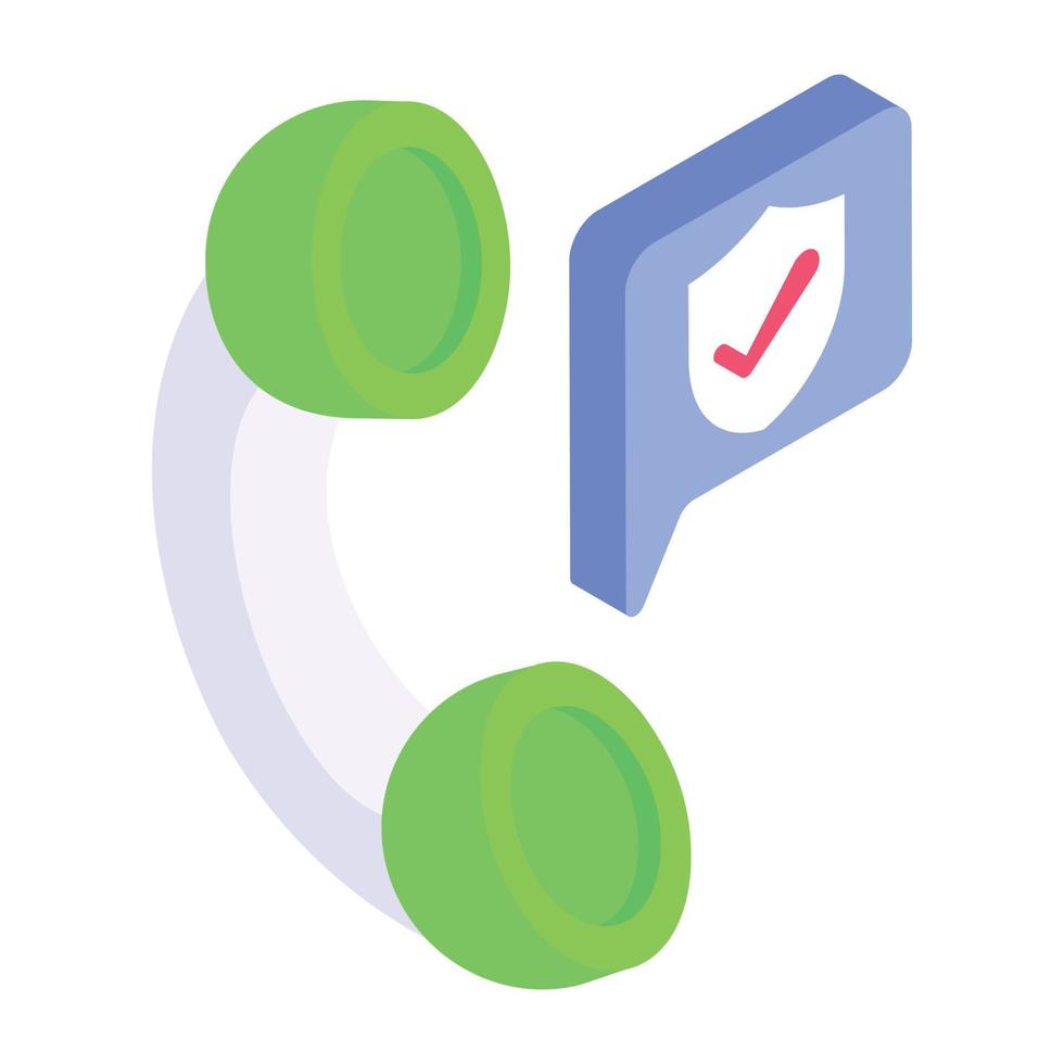 A handy isometric icon of insurance call vector