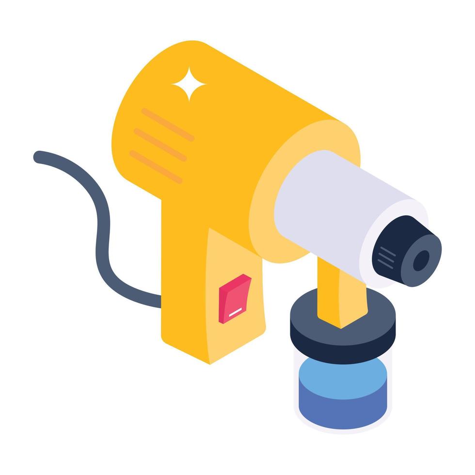 Paint gun isometric icon is up for premium use vector