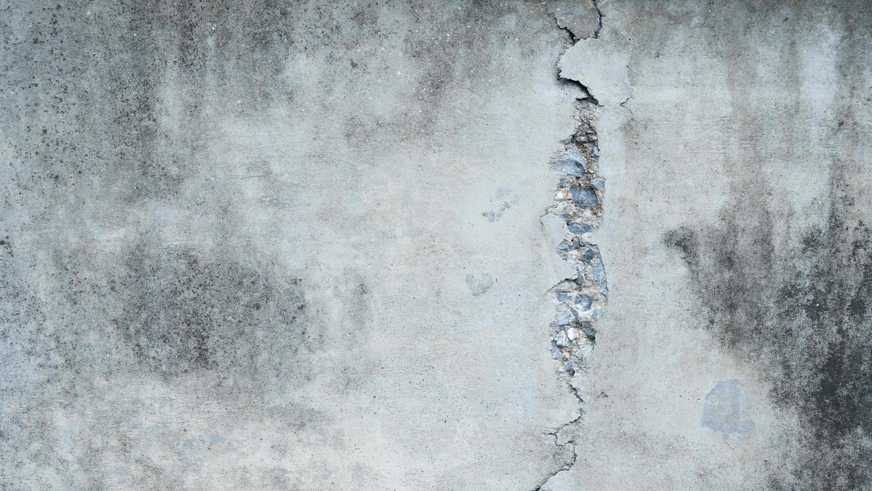 Old cement wall texture background with black and white stains and cracks photo