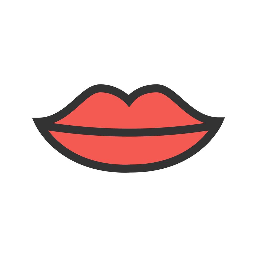 Lips Filled Line Icon vector