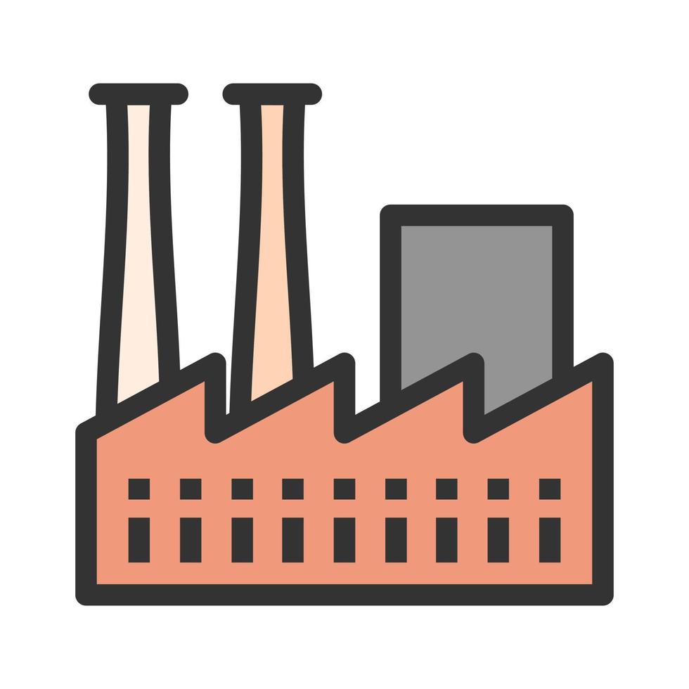Factory III Filled Line Icon vector
