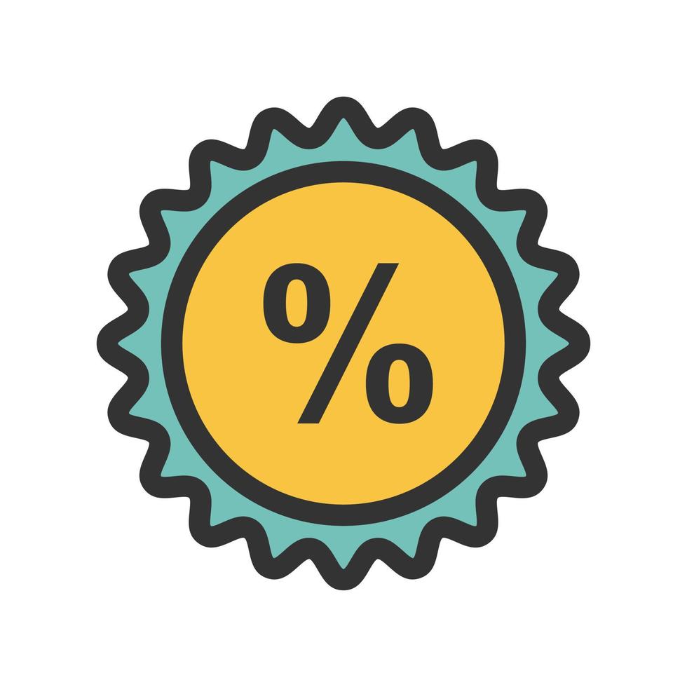 Percentage Filled Line Icon vector