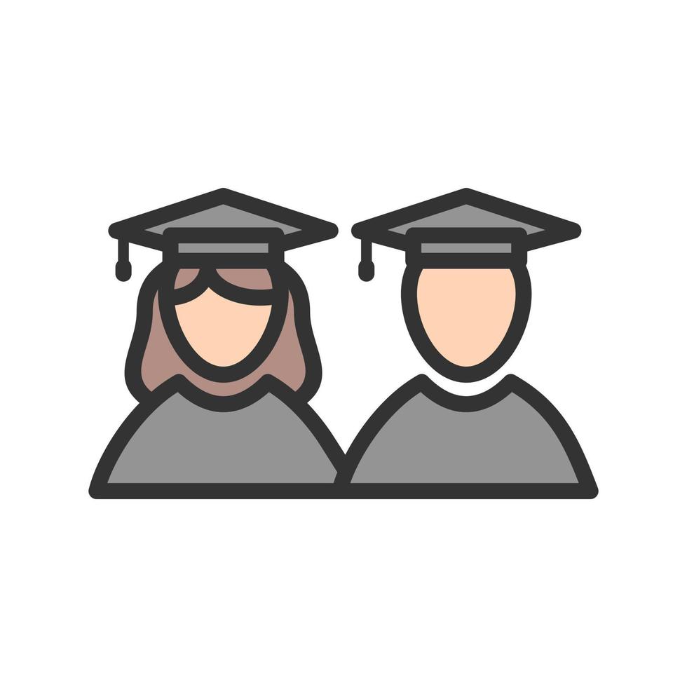 Graduates Filled Line Icon vector