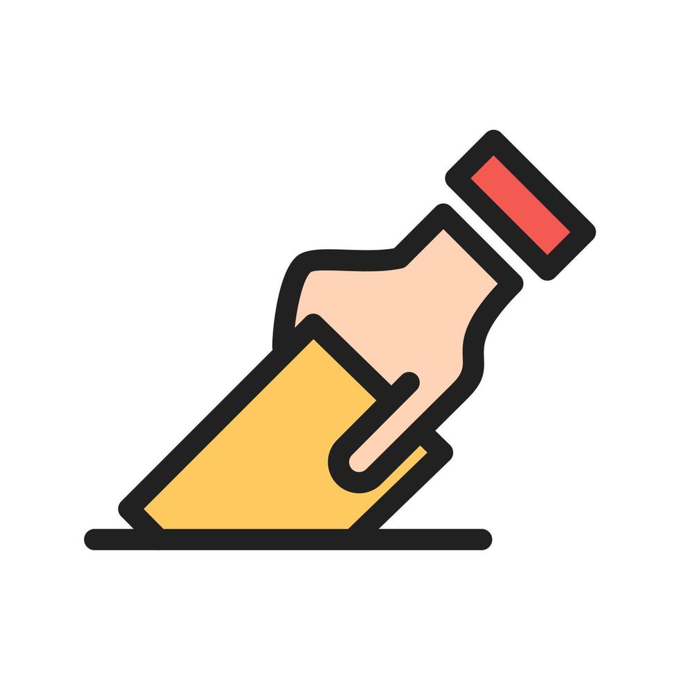 Giving Vote Filled Line Icon vector