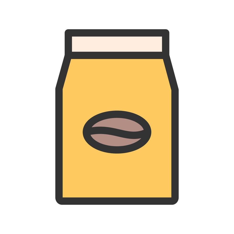 icono de línea llena de paquetes de café vector