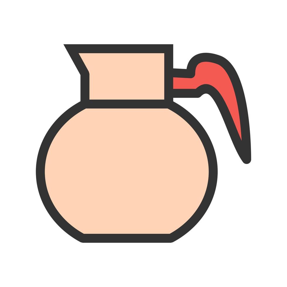 icono de línea llena de cafetera vector