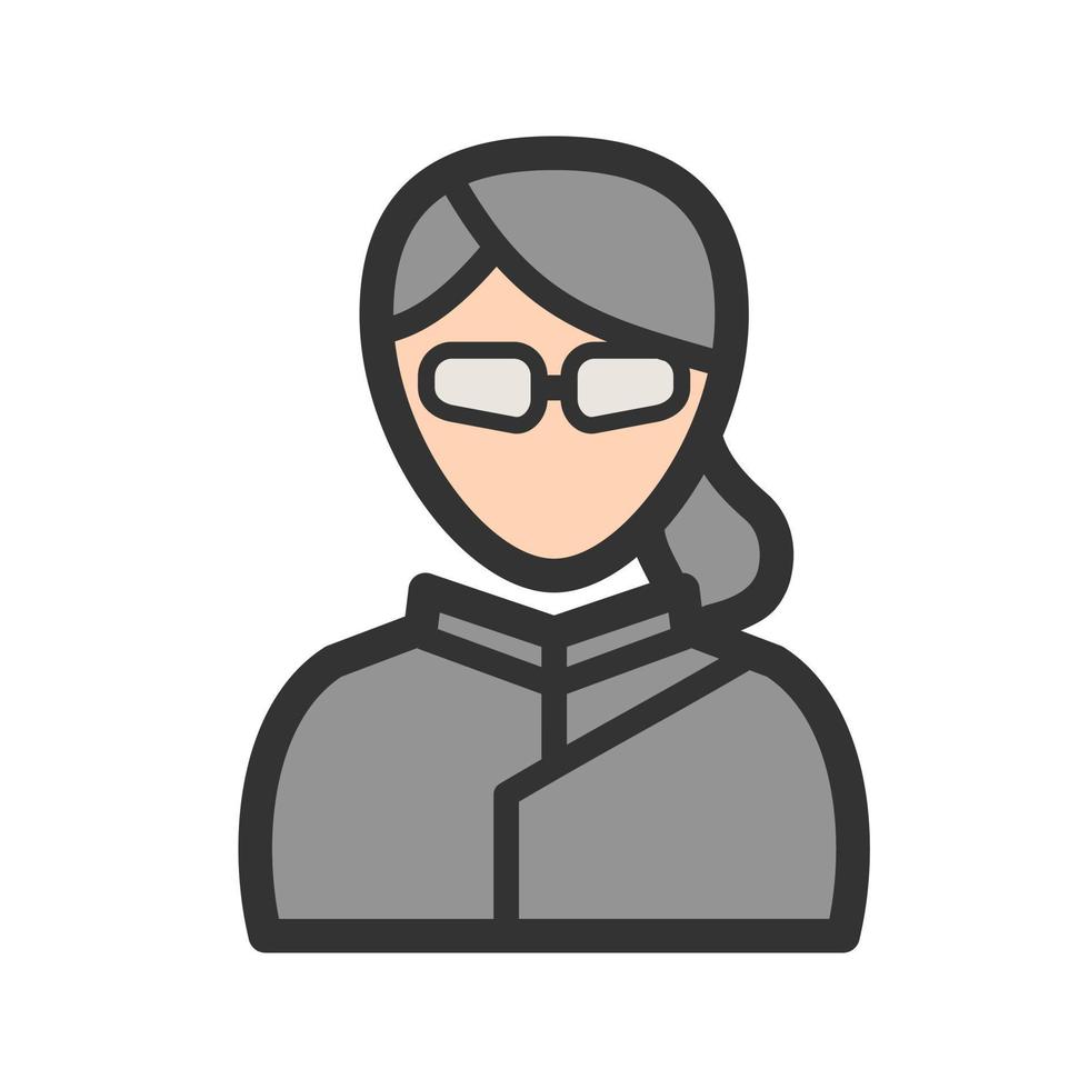 icono de línea llena de chica ninja vector