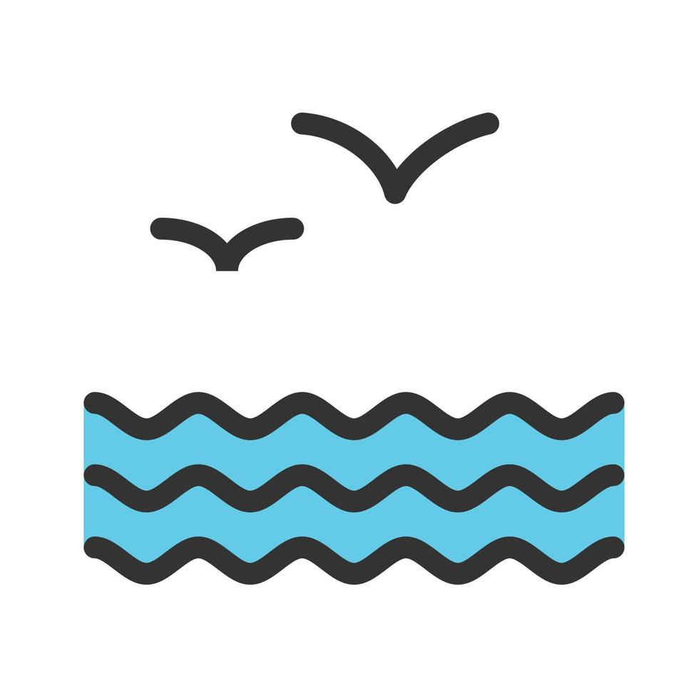 Water and Birds Filled Line Icon vector