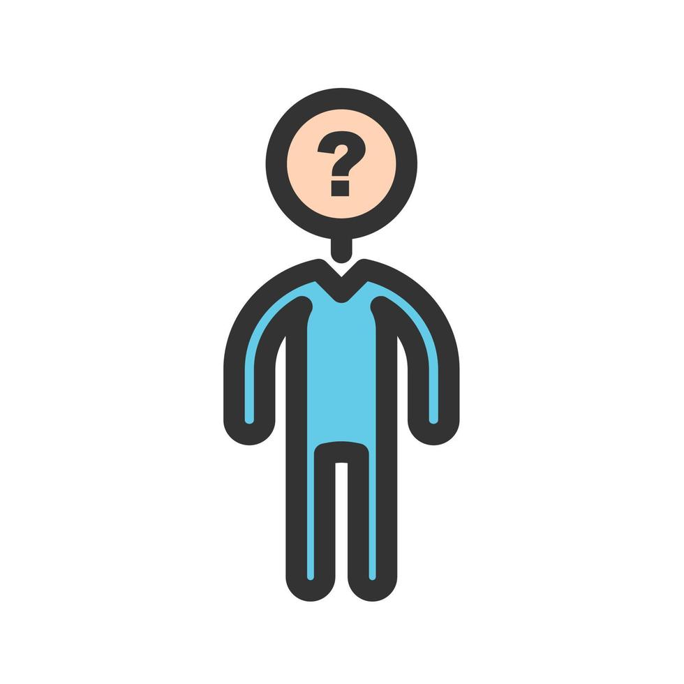 Unrecognizable Man Filled Line Icon vector