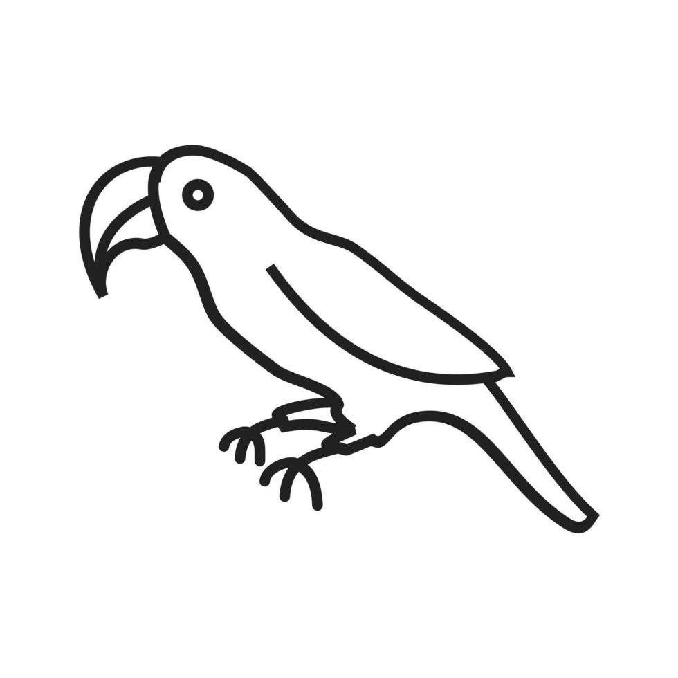 icono de línea llena de loro vector