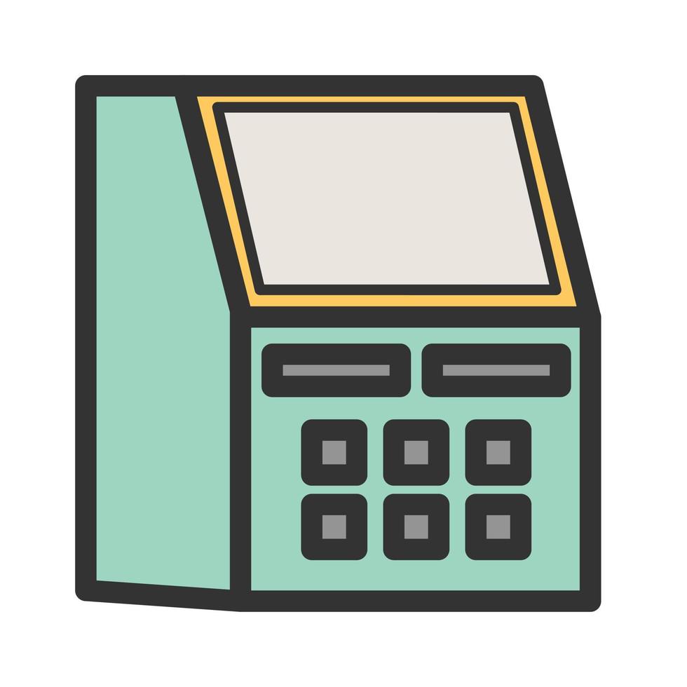 ATM Machine Filled Line Icon vector