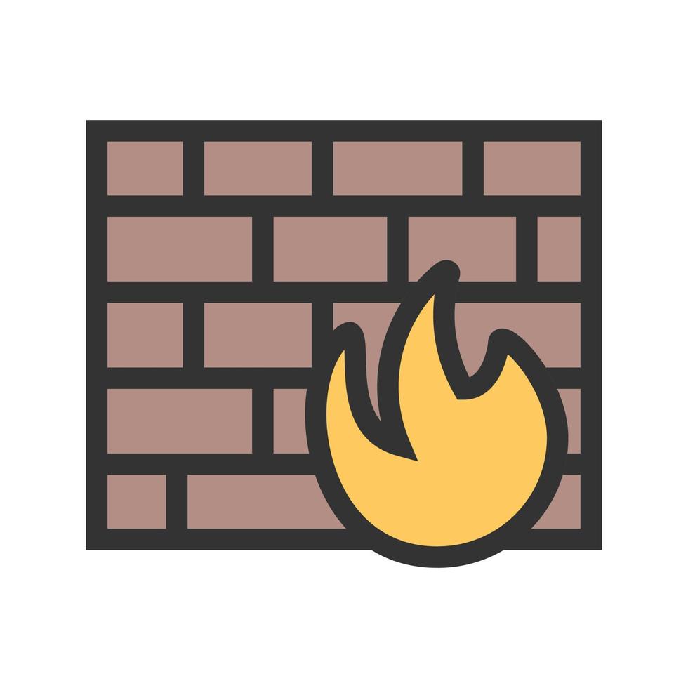 icono de línea llena de firewall vector