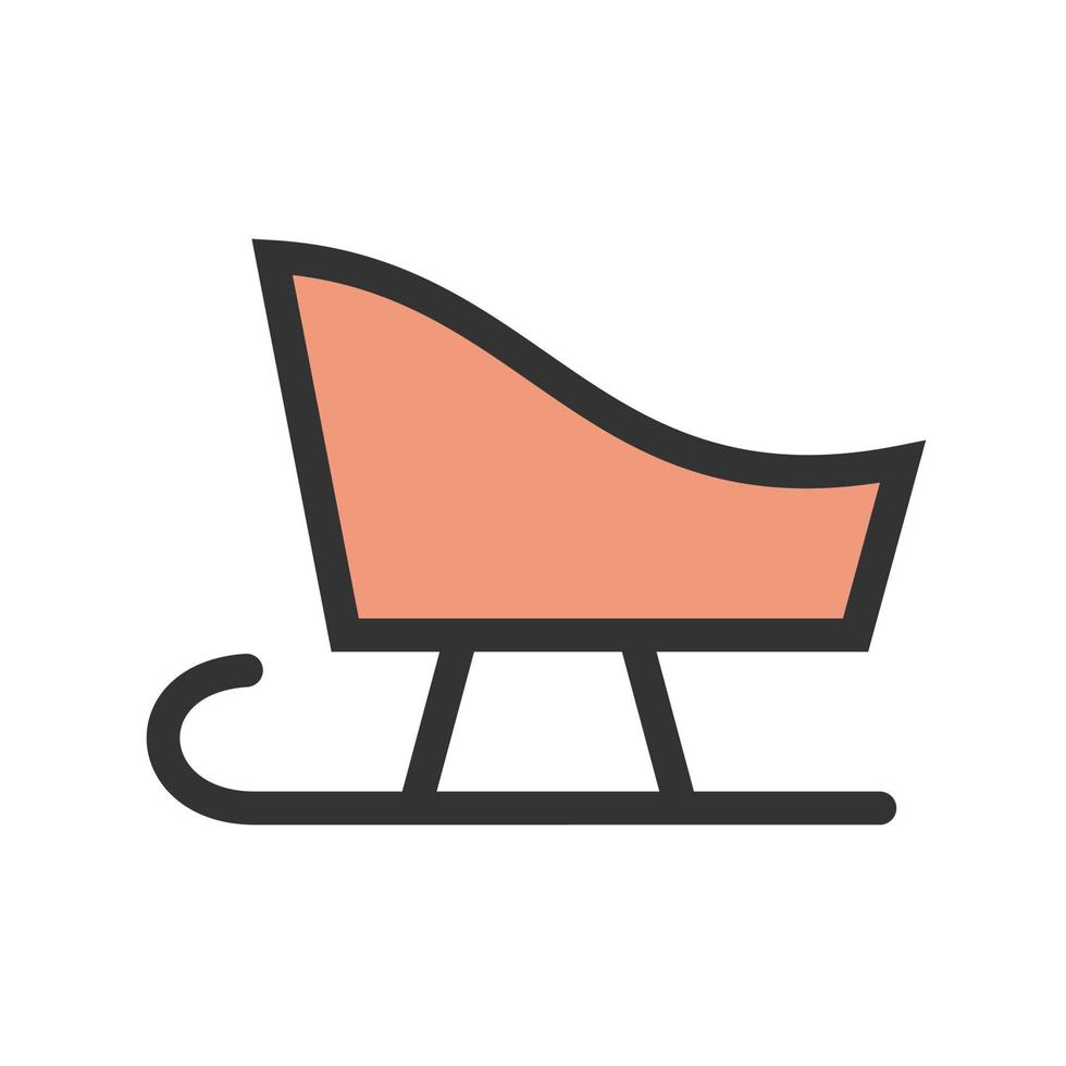 Sled Filled Line Icon vector