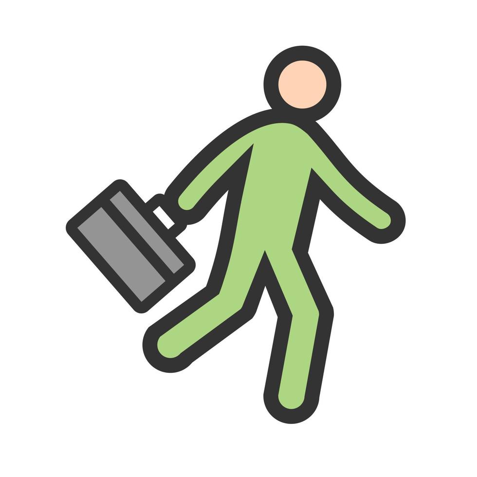 Running with Briefcase Filled Line Icon vector