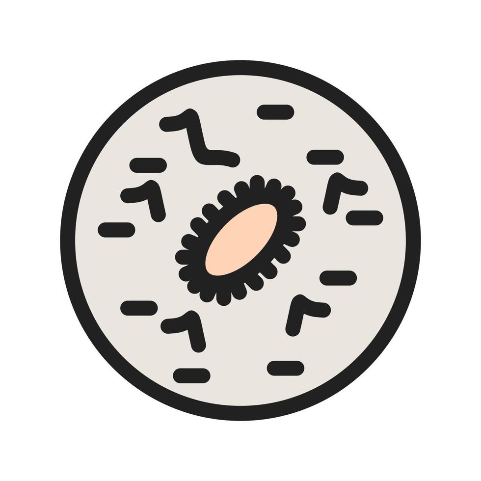 Bacteria in Slide Filled Line Icon vector