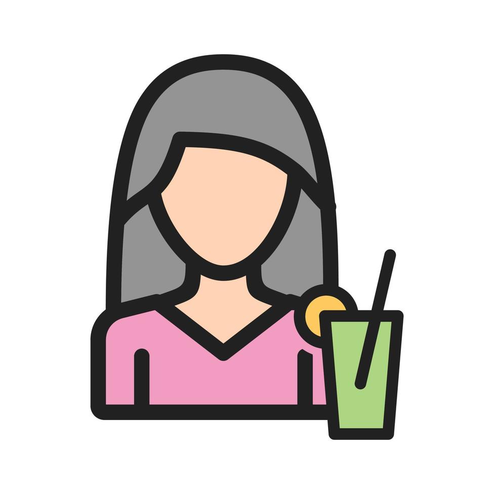 Woman Diet Filled Line Icon vector