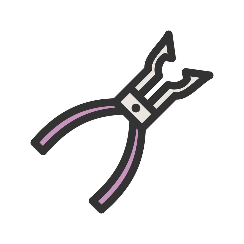 Pliers Filled Line Icon vector