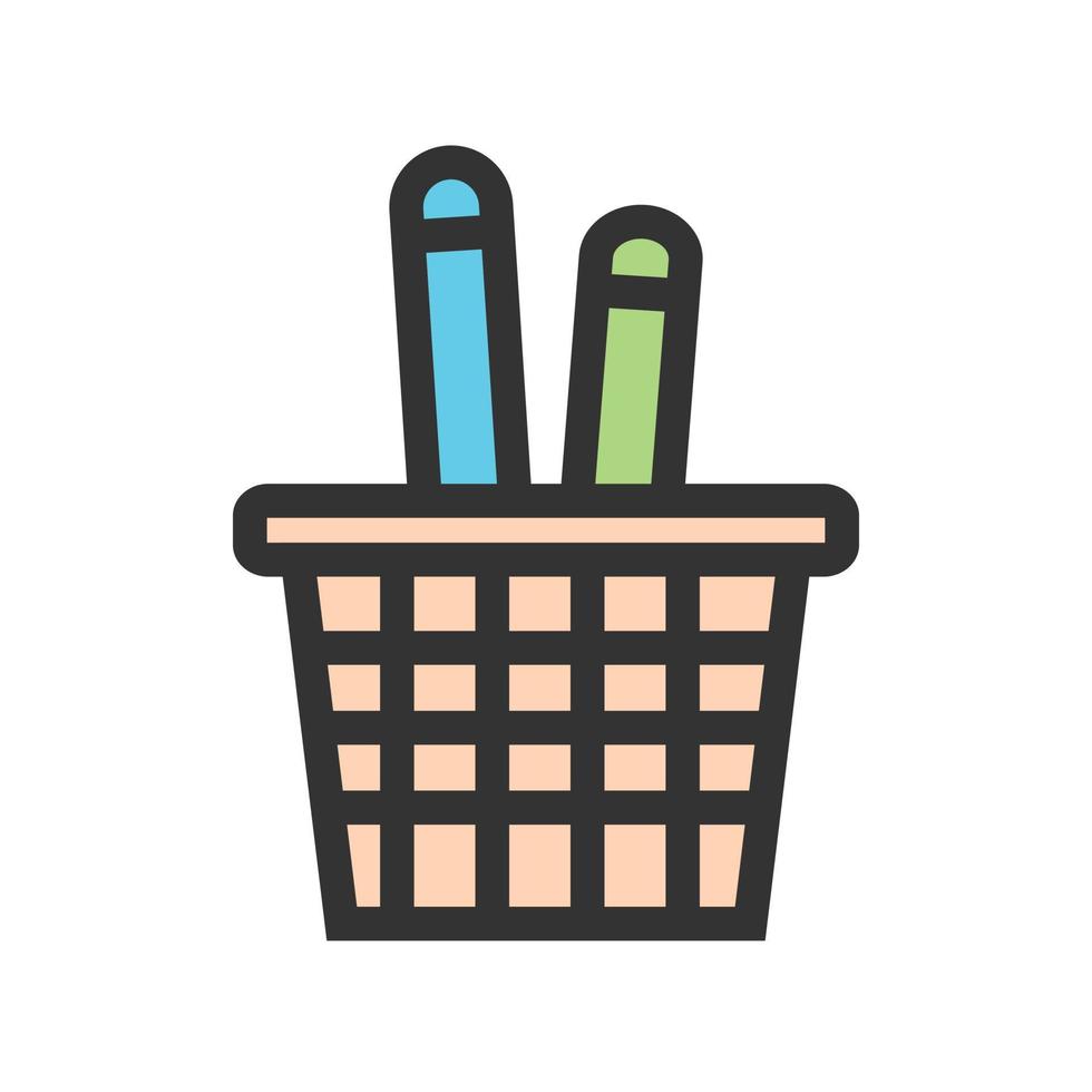 Pen Holder Filled Line Icon vector