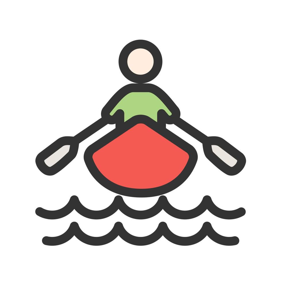 Rowing Person Filled Line Icon vector