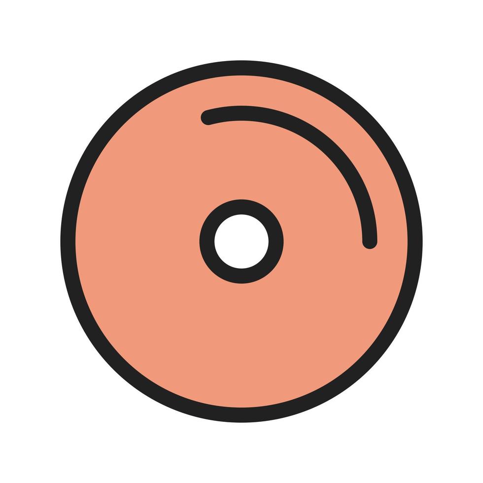 Disc Filled Line Icon vector