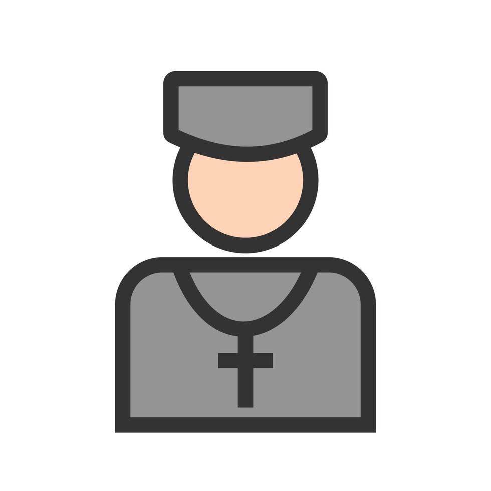 Priest Filled Line Icon vector