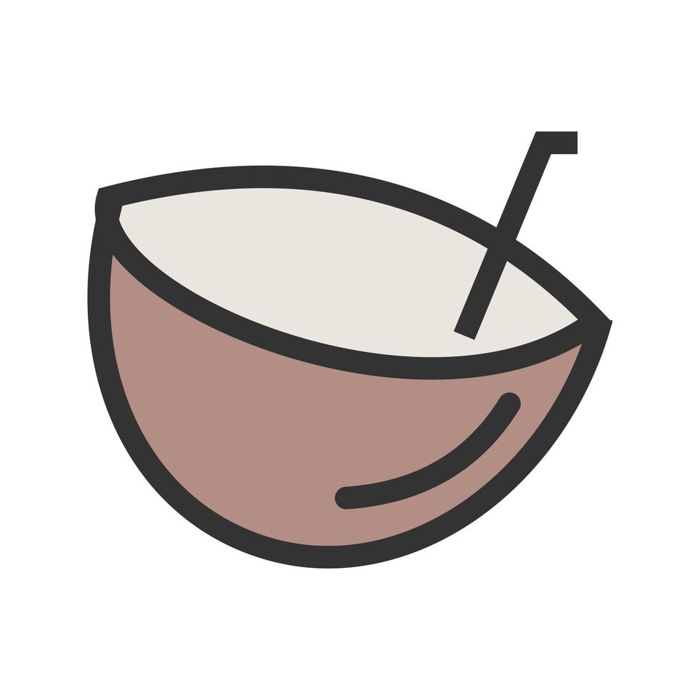 Coconut Filled Line Icon vector