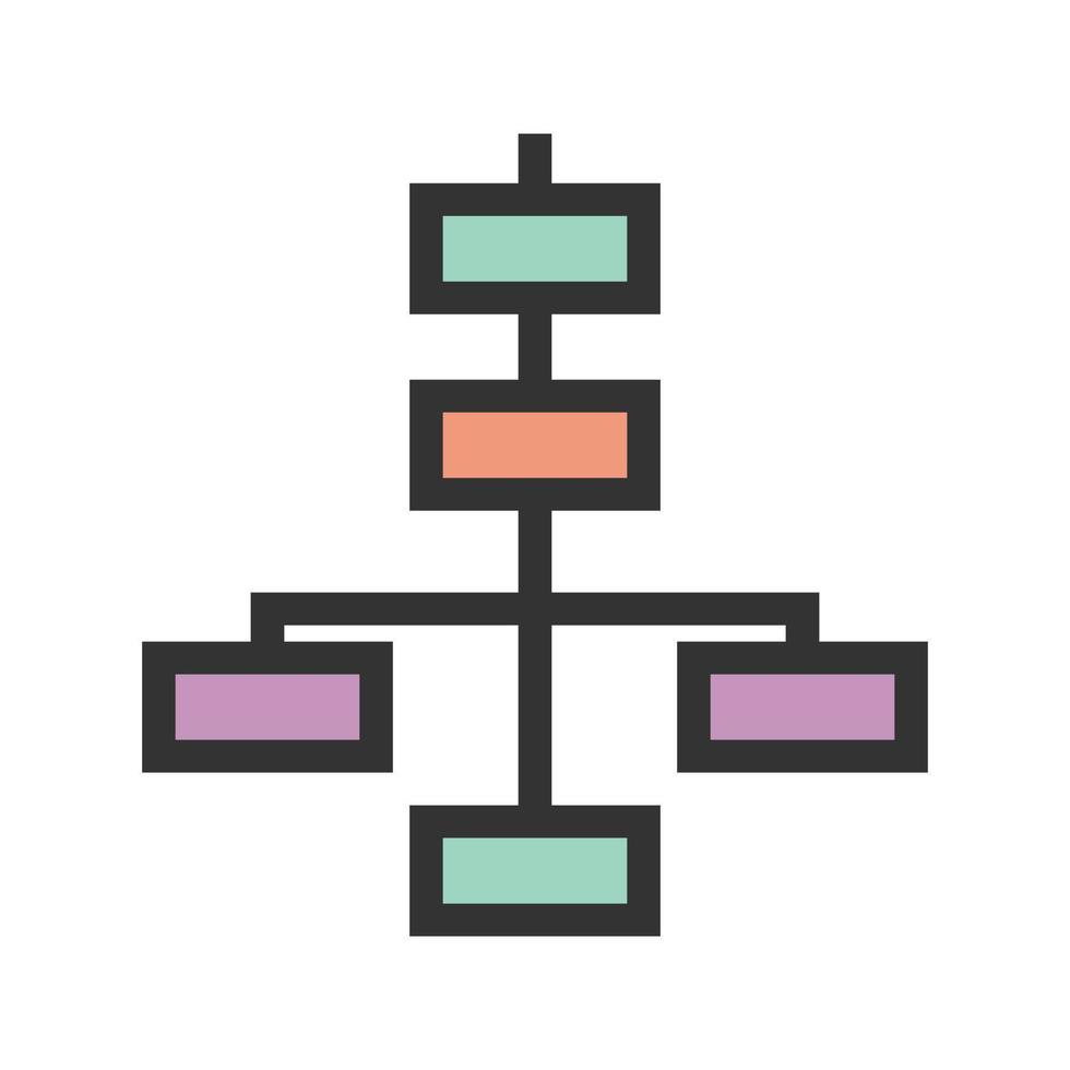 Flowchart Filled Line Icon vector