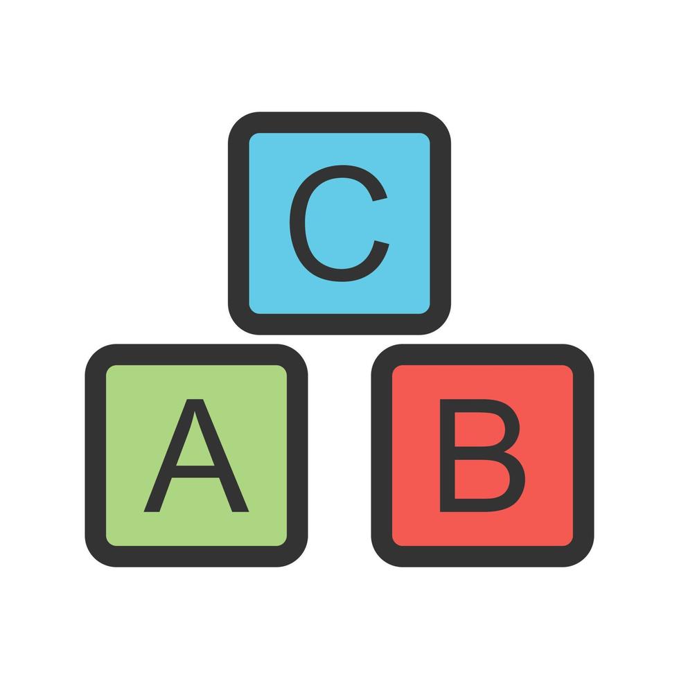 Blocks II Filled Line Icon vector