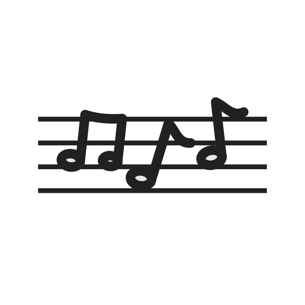 Music Staff Filled Line Icon vector