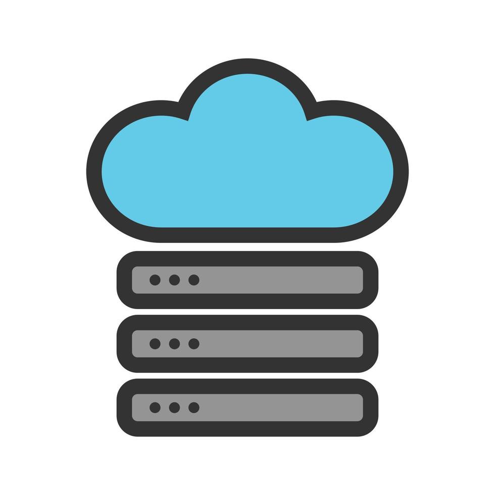 Cloud and Server Data Filled Line Icon 8645935 Vector Art at Vecteezy