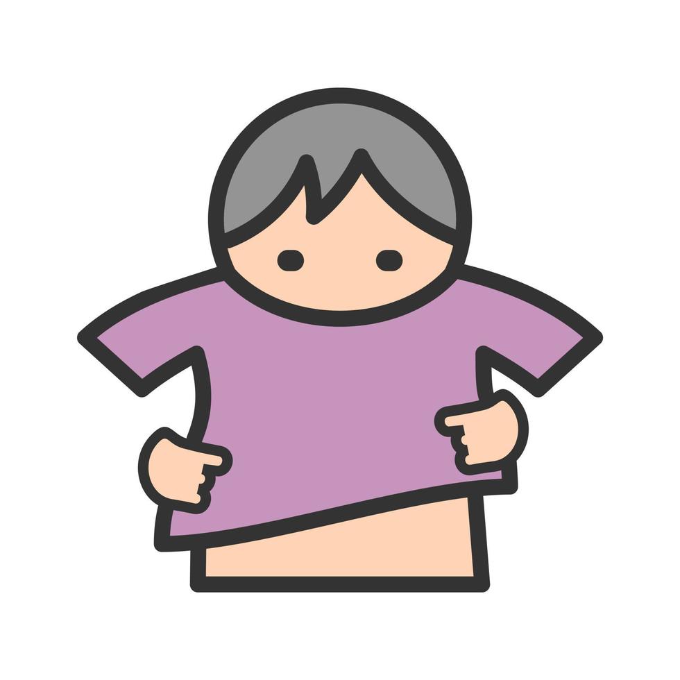 Putting on Shirt Filled Line Icon vector