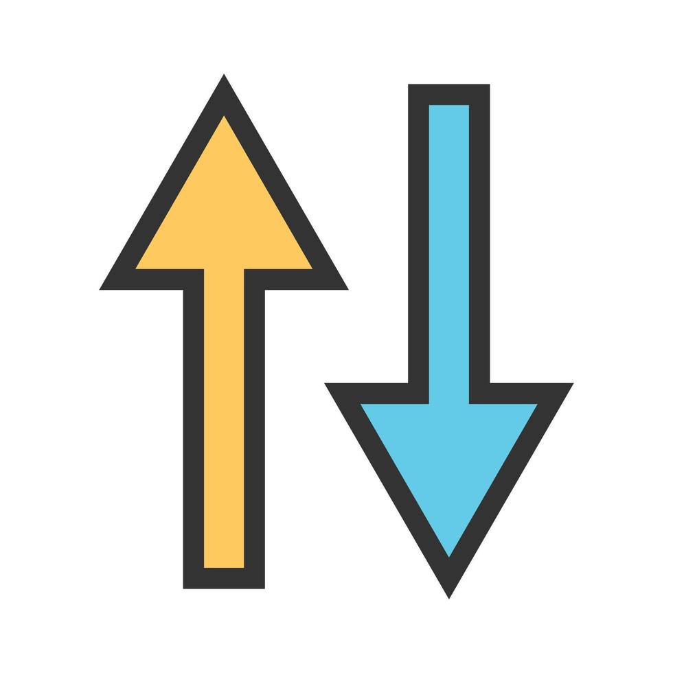 Two Way Road Filled Line Icon vector