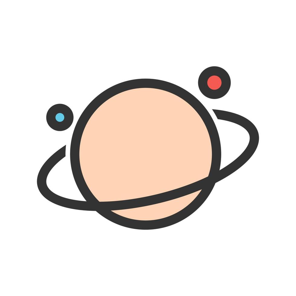 Saturn Filled Line Icon vector