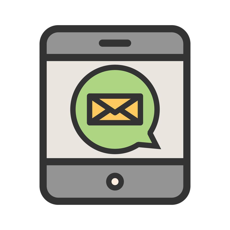 Text Message I Filled Line Icon vector