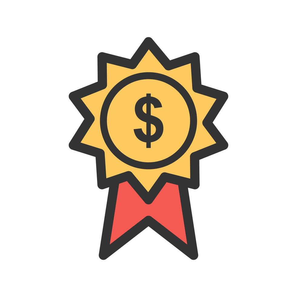 Dollar Badge Filled Line Icon vector